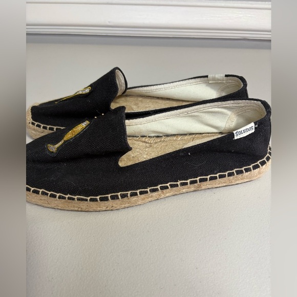 Soludos Cheers Beaded Espadrilles | Black Smoking Slippers | Size 9 - Picture 9 of 13
